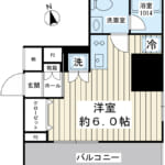 23.32㎡の角部屋。浦安駅徒歩3分のワンルーム分譲マンション。 (間取)