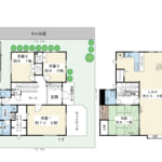 土地約51.4坪。建物約43.1坪。1995年11月築の木造2階建て住宅です。 (間取)