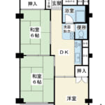 7階建て5階部分。47.25㎡の3DK。 (間取)