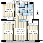 74.76㎡の3LDK。内装や設備の交換だけでなく、サッシ交換や断熱施工も行いました。 (間取)