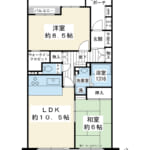 62.49㎡の2LDK。広いお部屋からコンパクトな間取りへお住み替えはいかがでしょうか。 (間取)