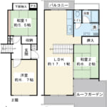 80.98㎡の3LDK。メゾネット住宅。 (間取)