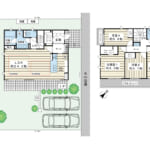 建物132.94㎡の4LDK。土地209.94㎡。駐車場並列2台分（要サイズ確認）。 (間取)