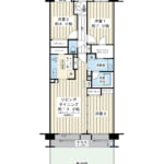 82.53㎡の3LDK。専用庭、テラス付き住戸。階下への音でお悩みの方にオススメです。 (間取)