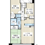 7階建て2階部分。64.72㎡の2SLDK。階下は駐車場です。階下への音でお悩み方にオススメです。 (間取)